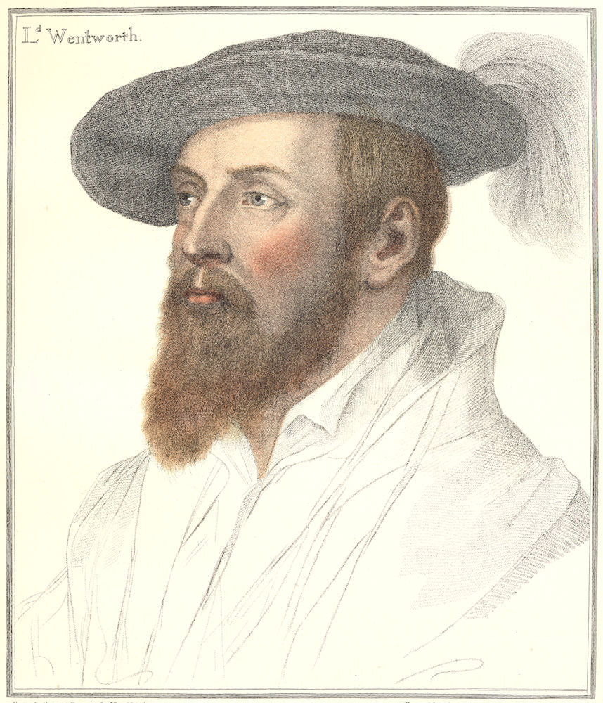 Thomas, 1st Baron Wentworth by Bartolozzi after Holbein. Henry VIII's court 1884